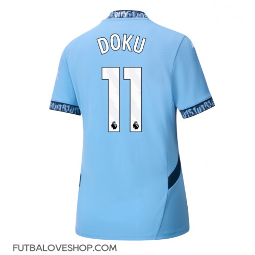 Dres Manchester City Jeremy Doku #11 Domáci pre Ženy 2024-25 Krátky Rukáv